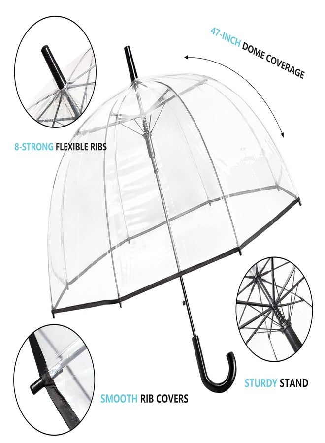 RONIARE Clear Bubble Umbrellas for Rain Large Windproof Dome Umbrella for Weddings,Prom, Graduation and Outdoor Events for Men and Women,Clear - Image 4